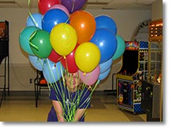 Decorate the hall with balloons